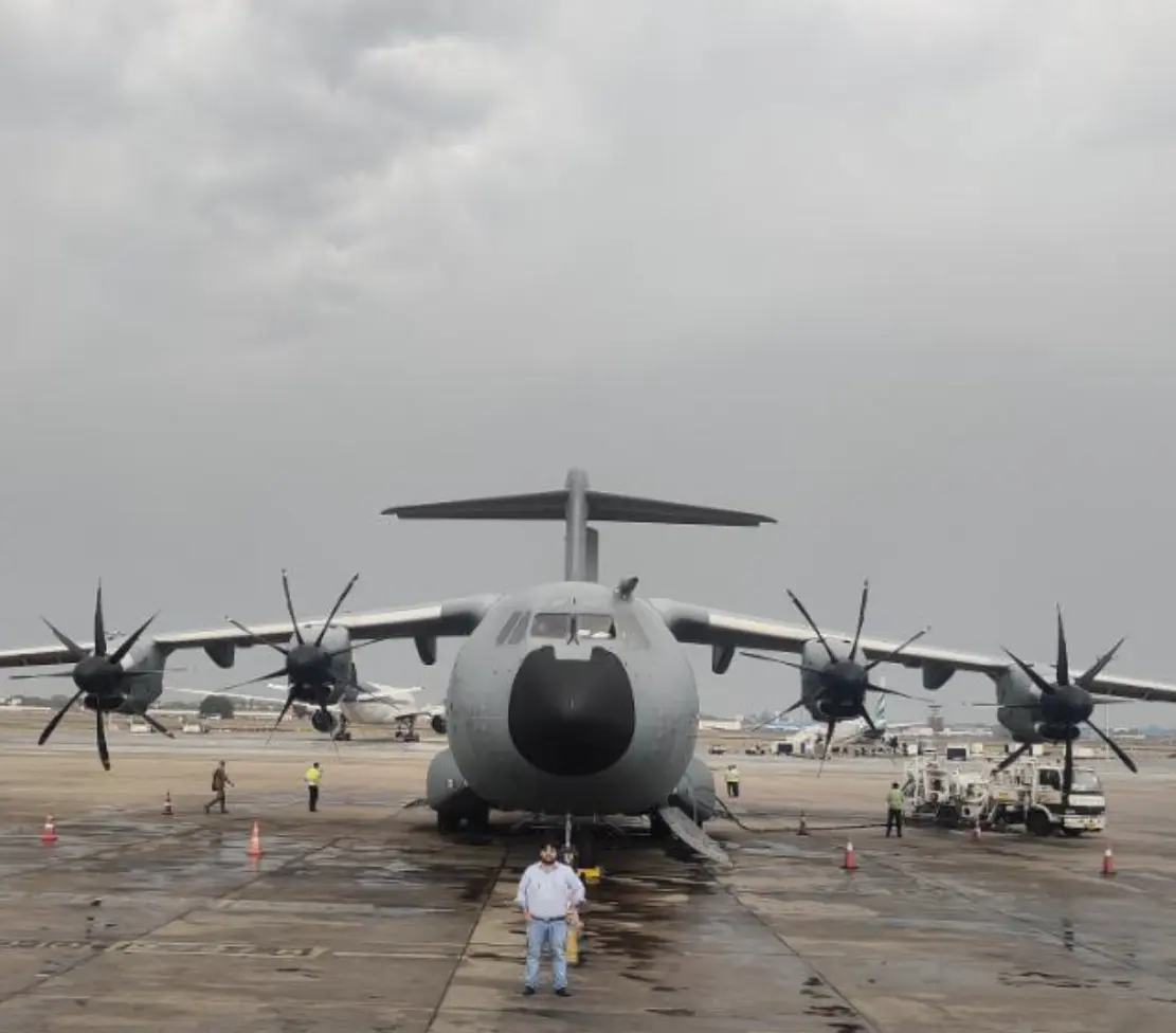 Cargo aircraft on an airport apron
